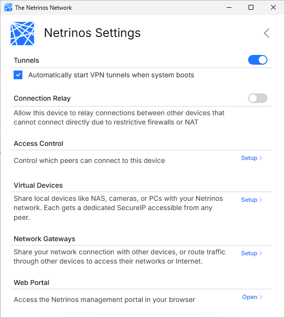 Access Control in Settings