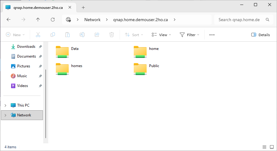 Windows File Explorer accessing NAS via Secure IP