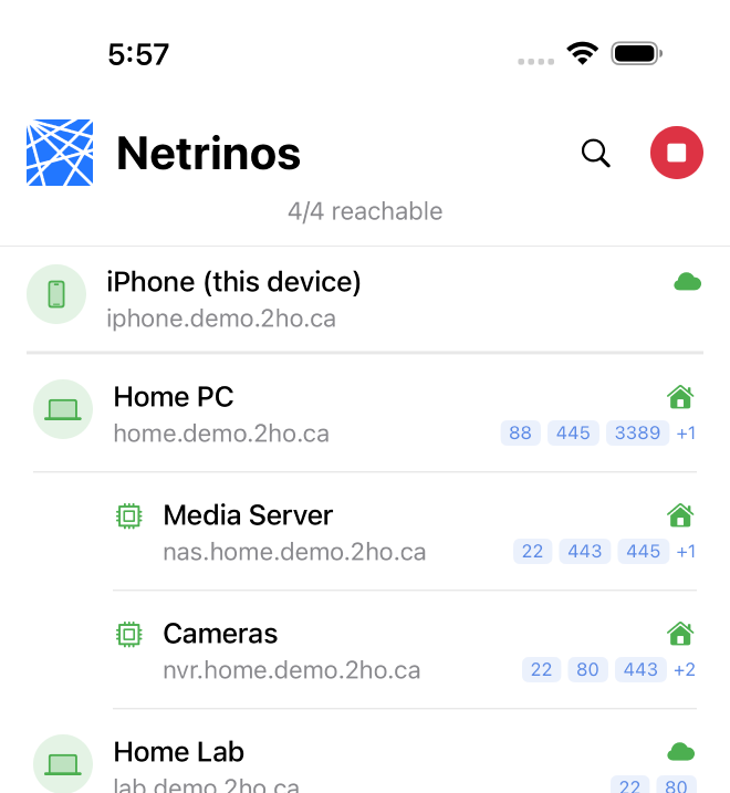 Netrinos on iPhone